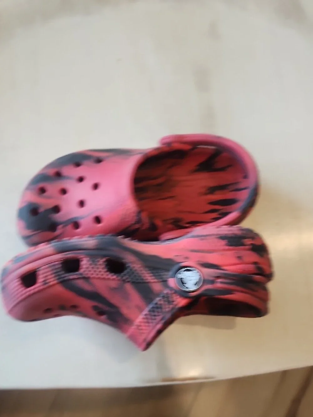Crocs Kids Red & Black Clog-Style Sandals